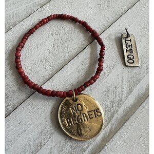 Alisa Michelle NO REGRETS Stretch Braclet‎ & LET GO Charm Pendant